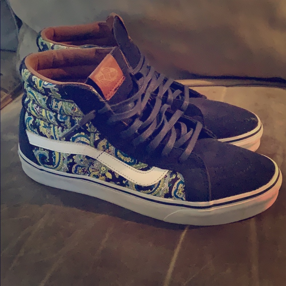 Vans sk8 hi top paisley suede sneakers